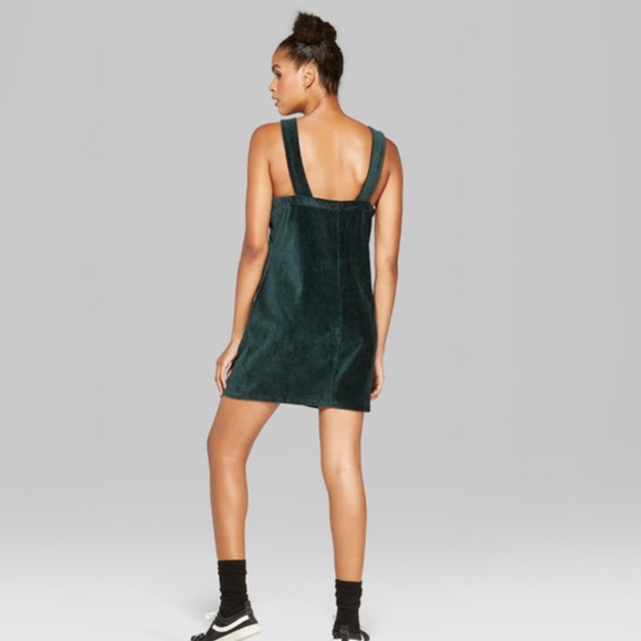 Wild Fable Dark Green Corduroy Mini Dress - Picture 3 of 9
